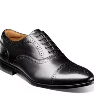 NIB Florsheim Black Smooth Leather Oxfords Black Size 9.5W